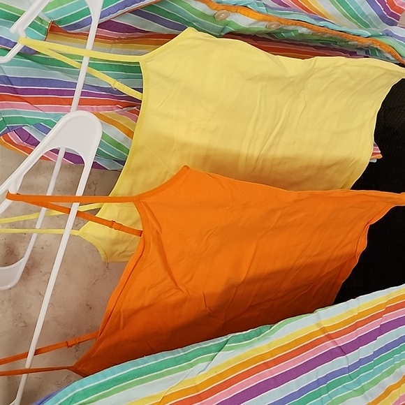 ๐งก๐ VICTORIA'S SECRET Flannel Orange/Yellow STRIPED Pajama Set ๐๐งก - Picture 3 of 16